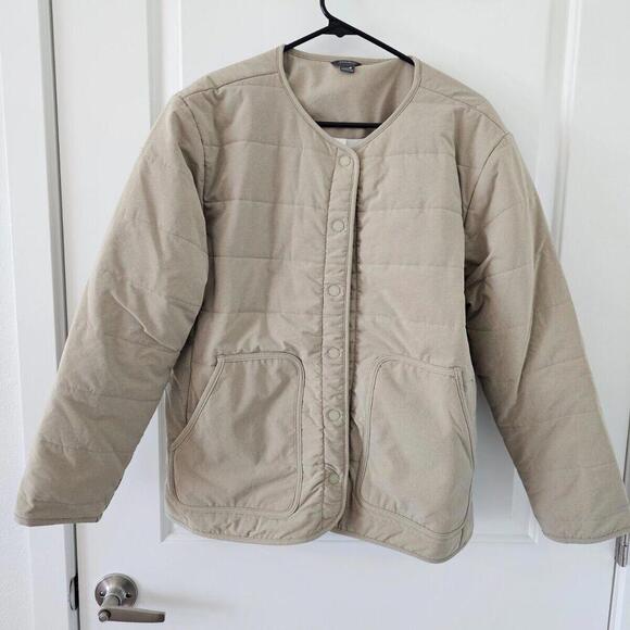 Eddie Bauer Departure Quilted Jacket Tan. Medium Lined. Womans Cozy Jacket - Picture 2 of 6